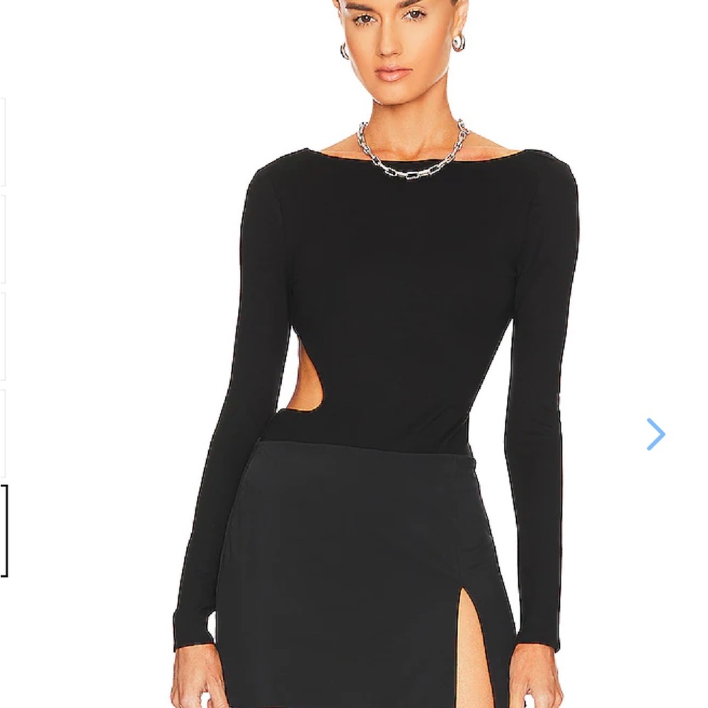 Black Long-Sleeve Cutout Bodysuit - Picture 4 of 9